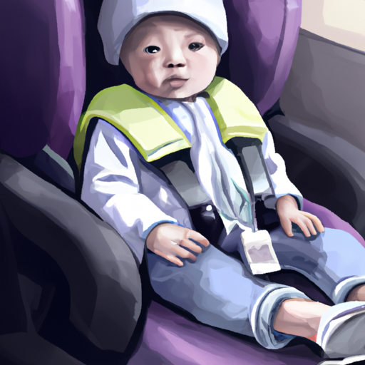 3. איור של תינוק מאובטח במושב בטיחות במהלך נסיעה ברכב